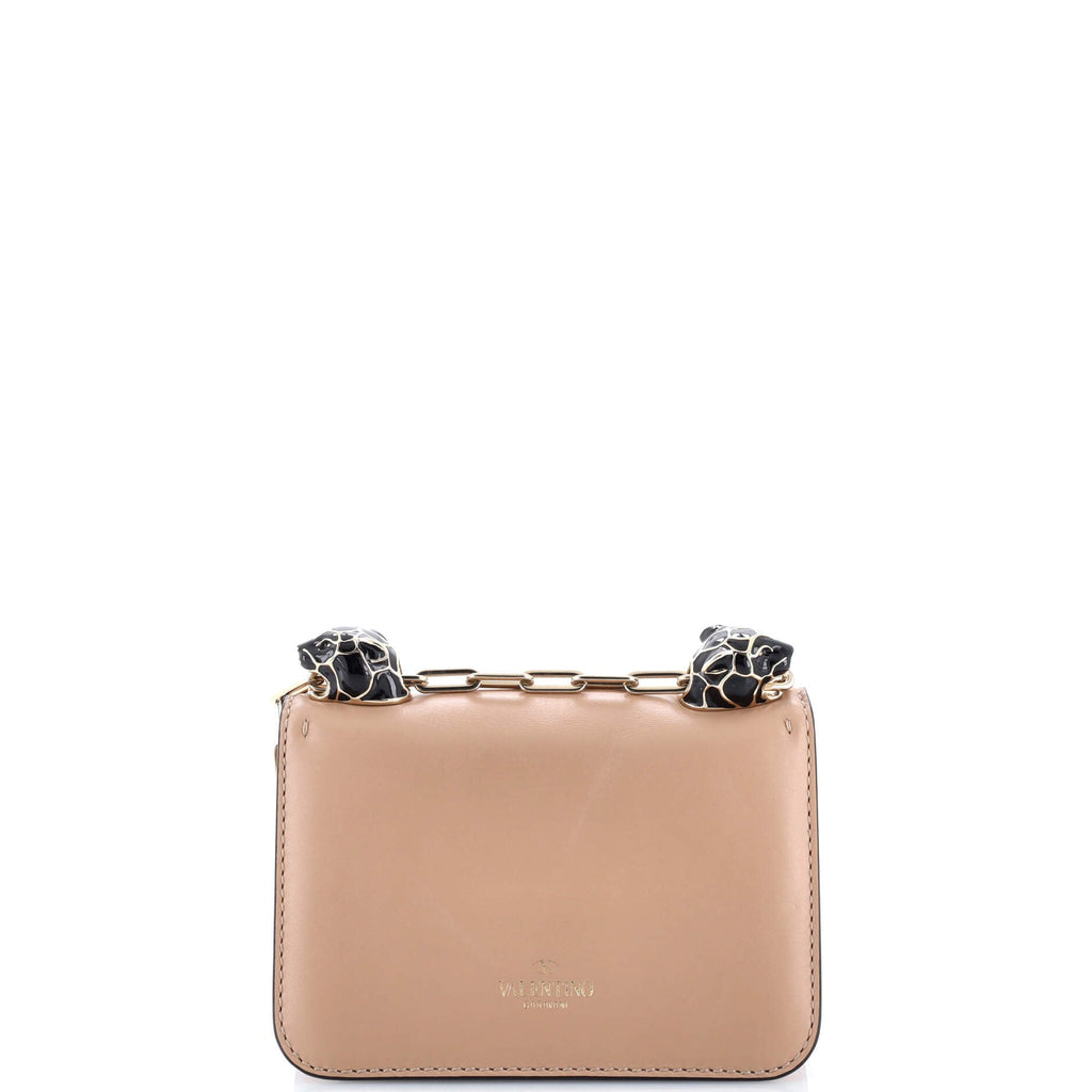 Panther Chain Flap Shoulder Bag Leather Small