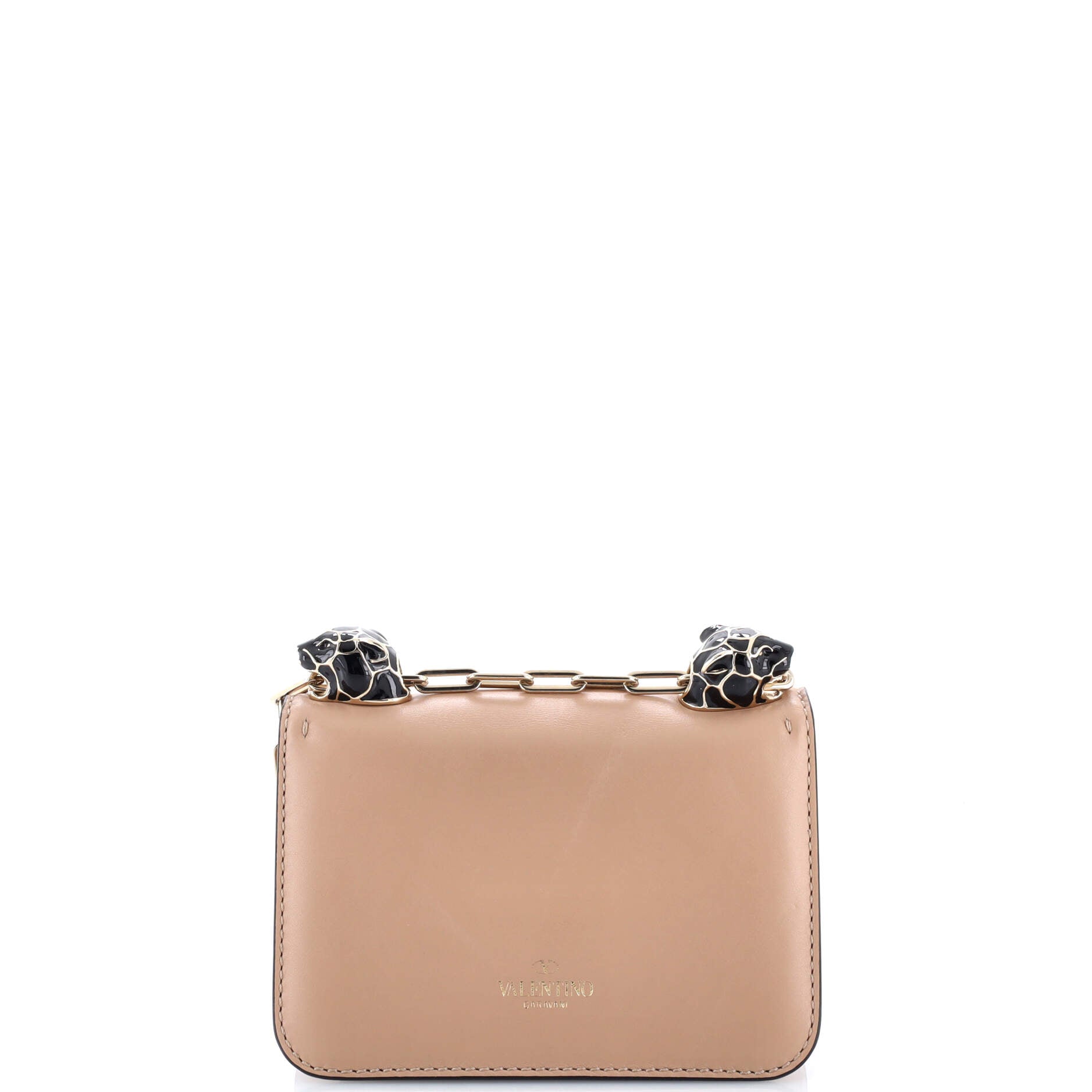 Panther Chain Flap Shoulder Bag Leather Small
