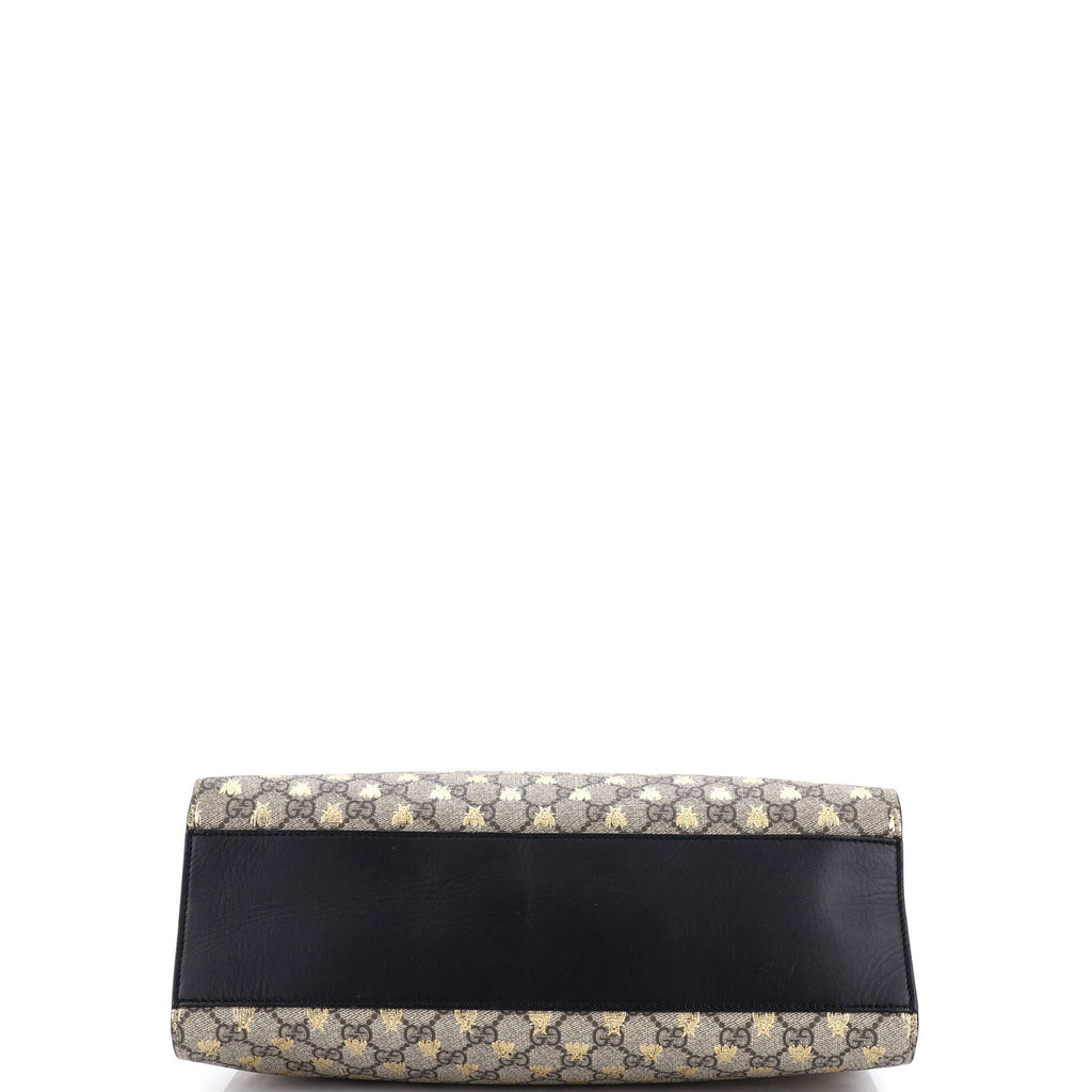 Padlock Chain Tote Printed GG Coated Canvas with Leather Medium
