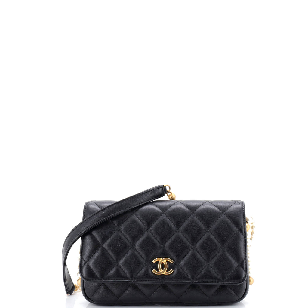 About Pearls Wallet on Chain Quilted Calfskin