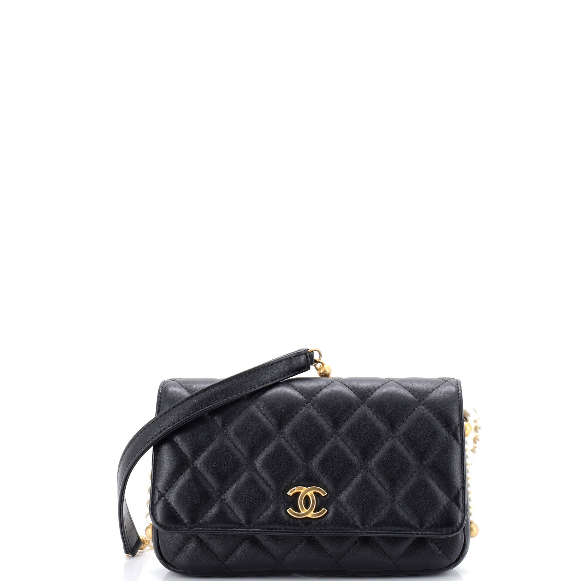 About Pearls Wallet on Chain Quilted Calfskin