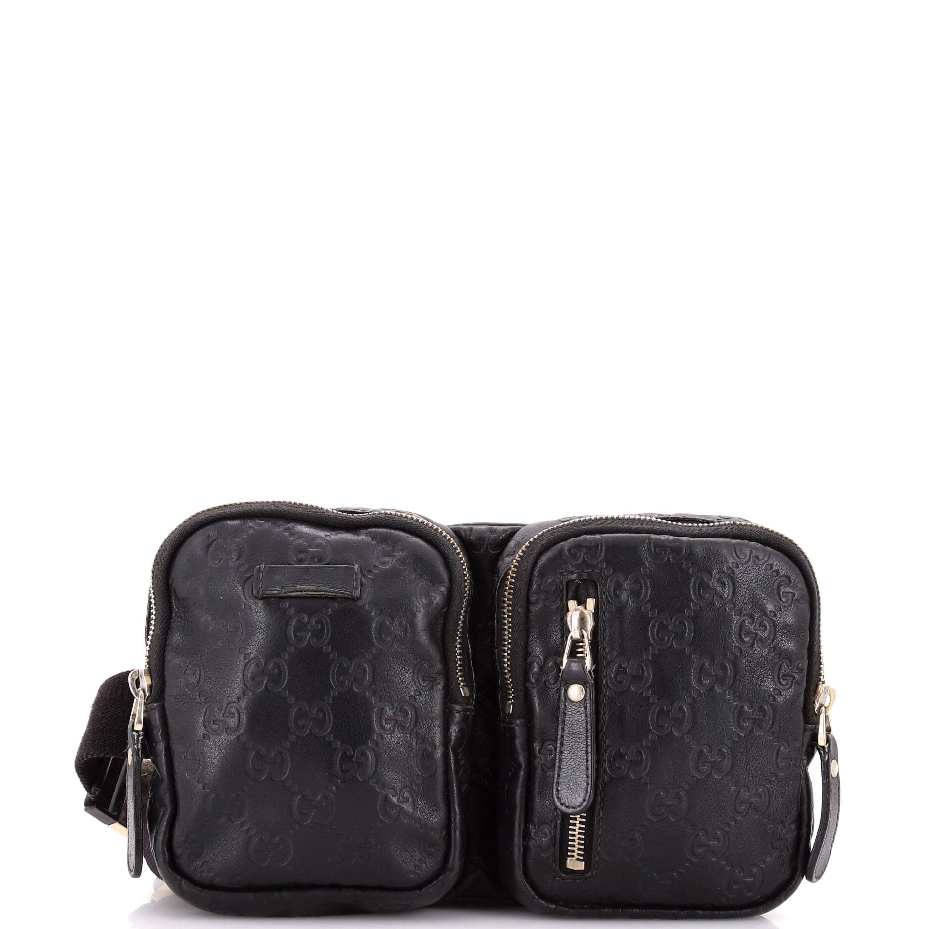 Double Zip Pocket Waist Bag Guccissima Leather