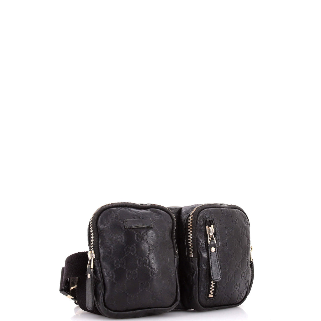 Double Zip Pocket Waist Bag Guccissima Leather
