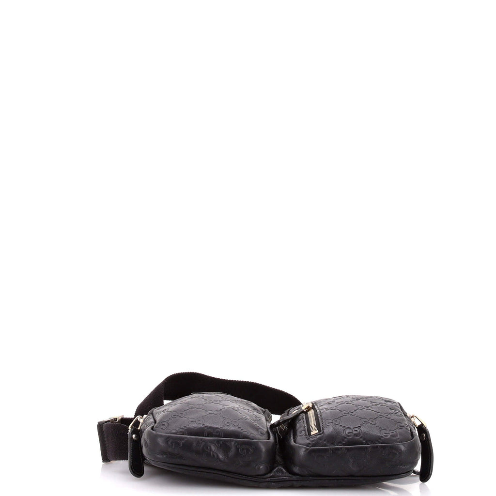 Double Zip Pocket Waist Bag Guccissima Leather
