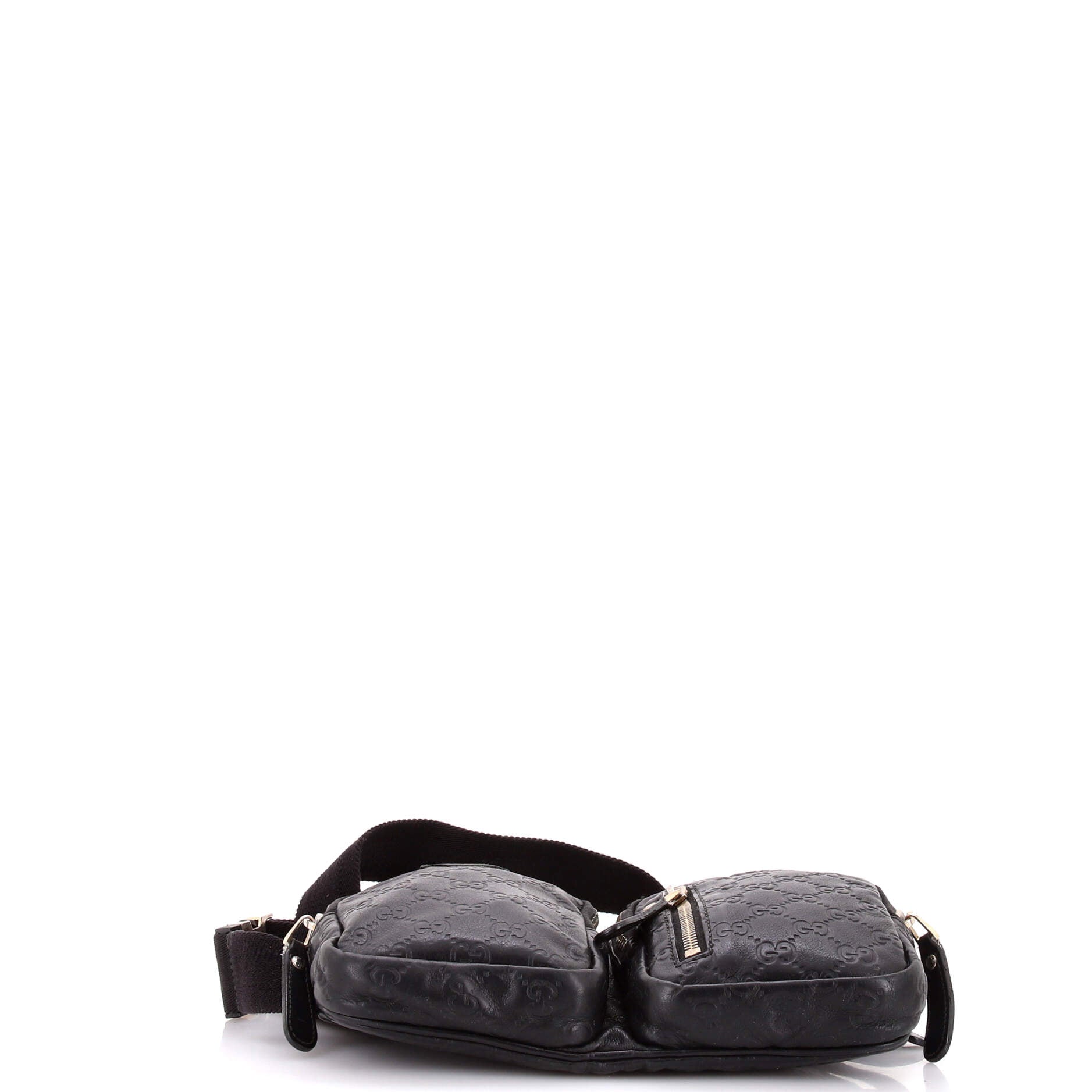 Double Zip Pocket Waist Bag Guccissima Leather