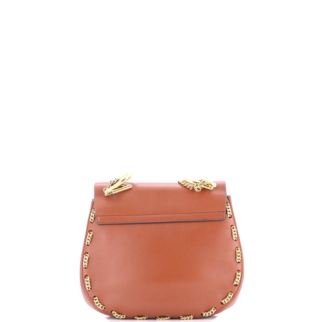 Drew Crossbody Bag Chain Embellished Leather Small