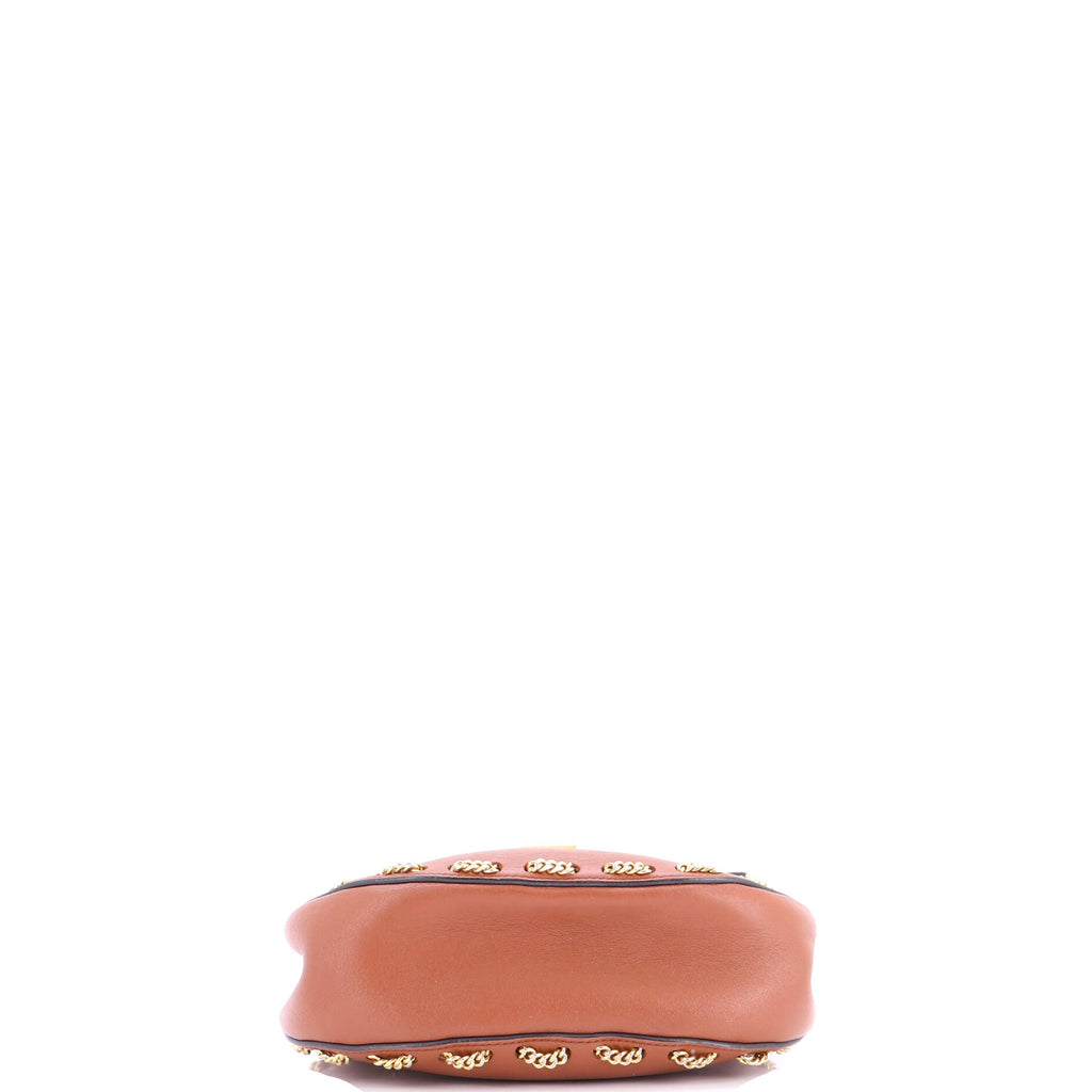 Drew Crossbody Bag Chain Embellished Leather Small