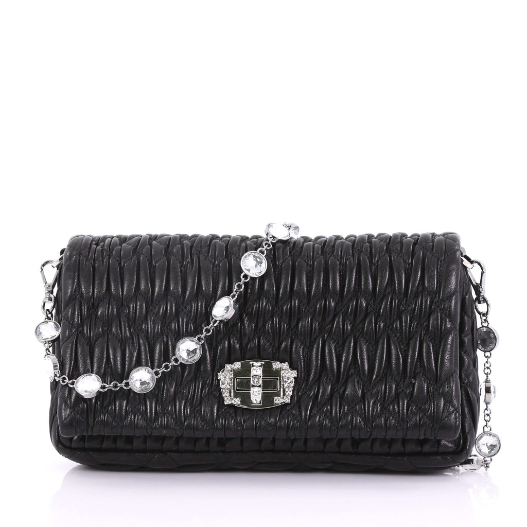 Crystal Clutch Matelasse Leather Small