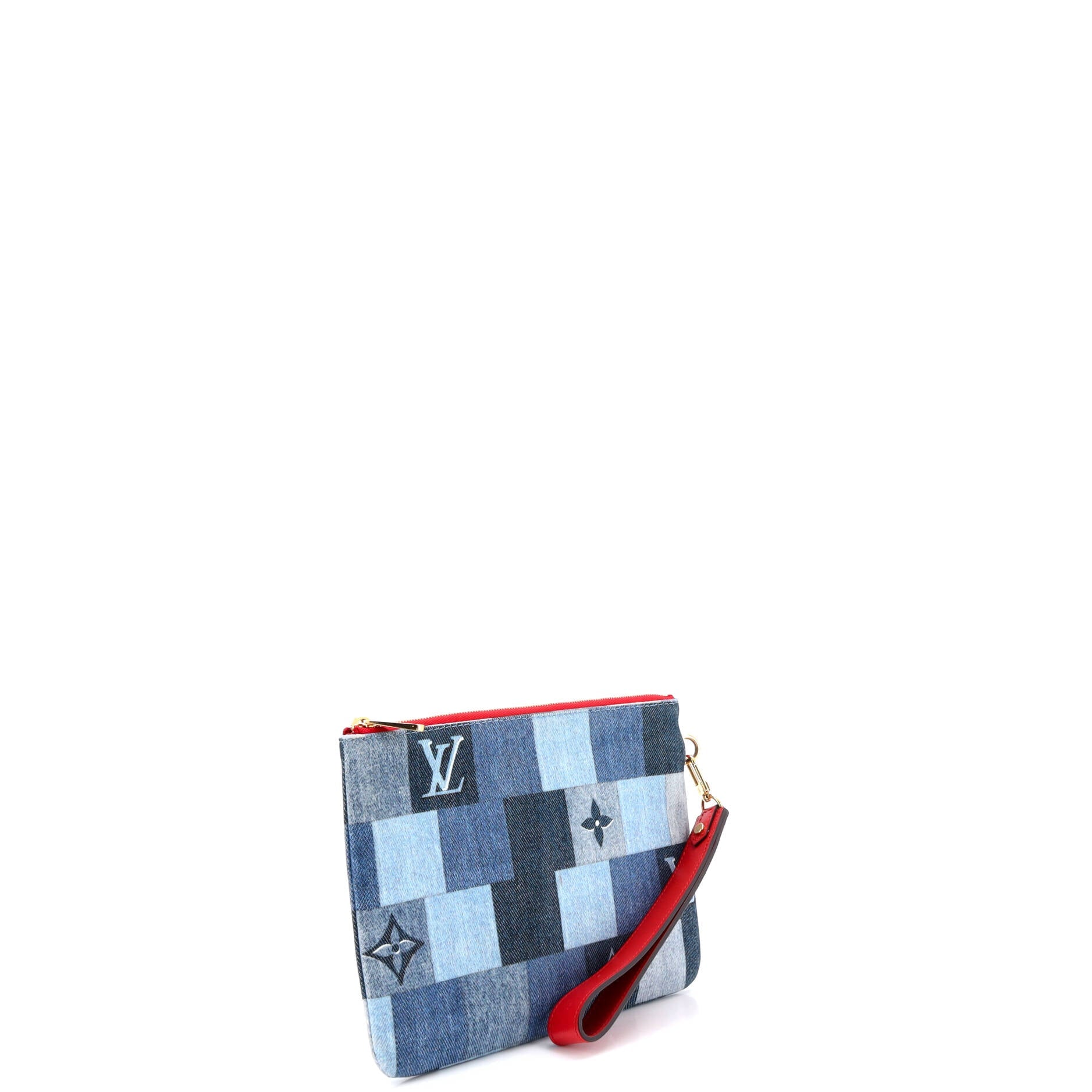 City Pouch Damier and Monogram Patchwork Denim