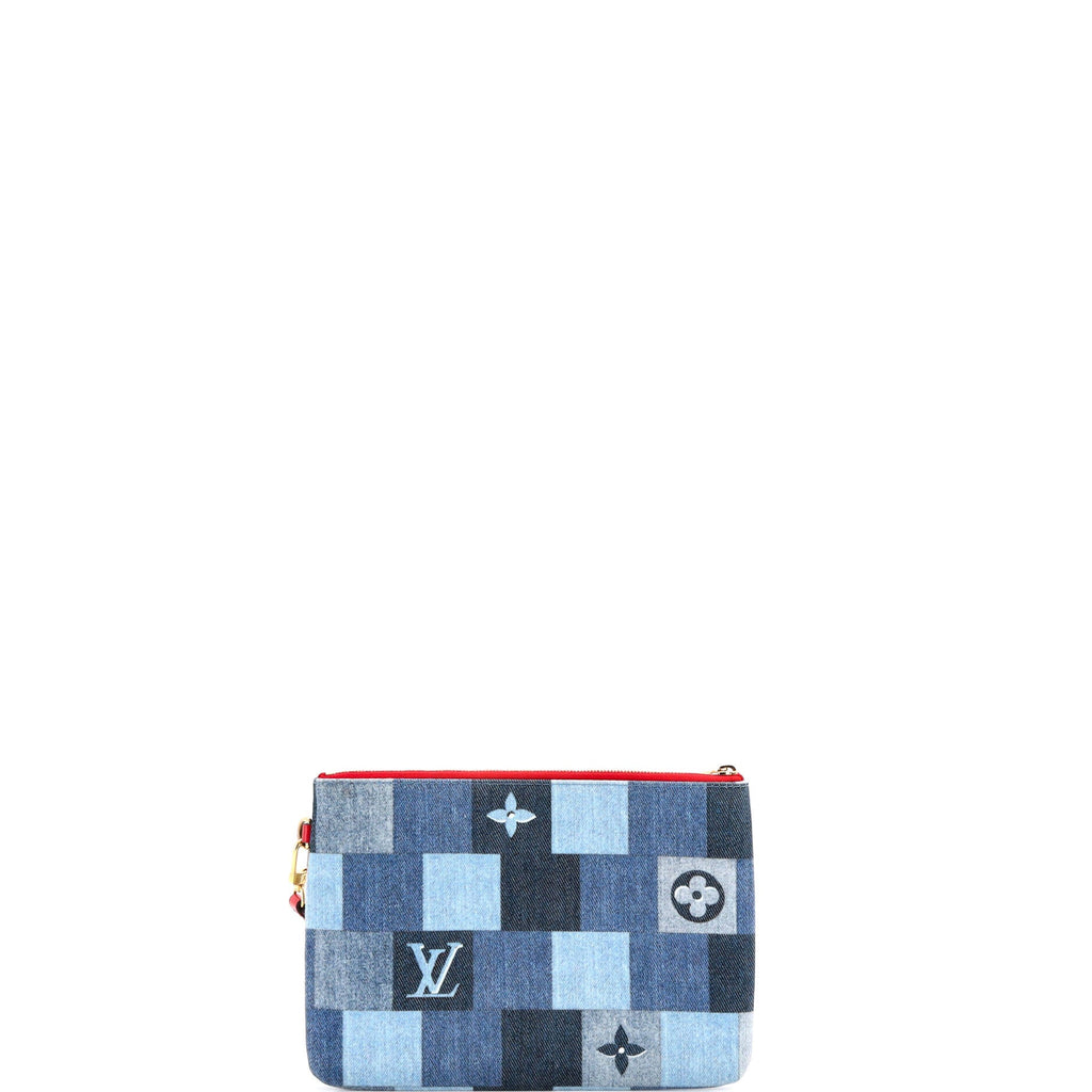 City Pouch Damier and Monogram Patchwork Denim