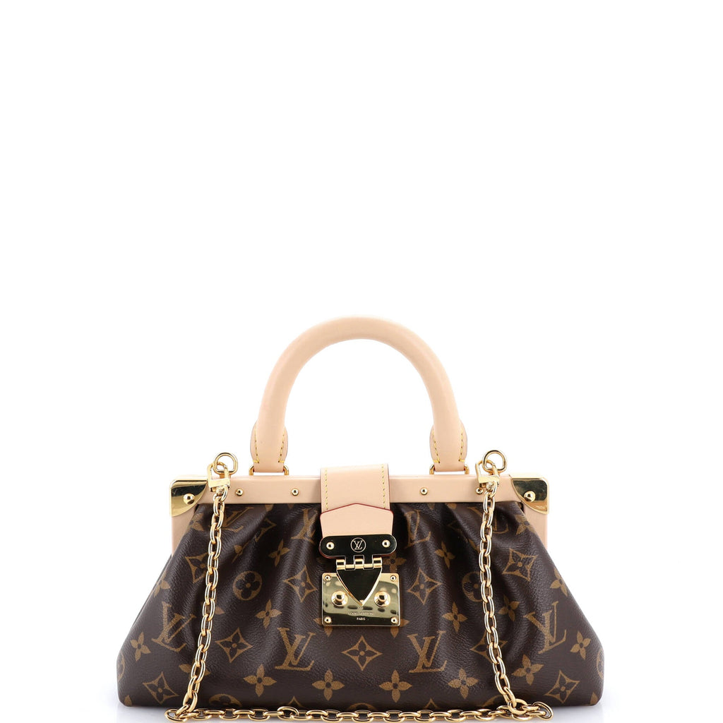 Monogram Top Handle Frame Clutch Monogram Canvas