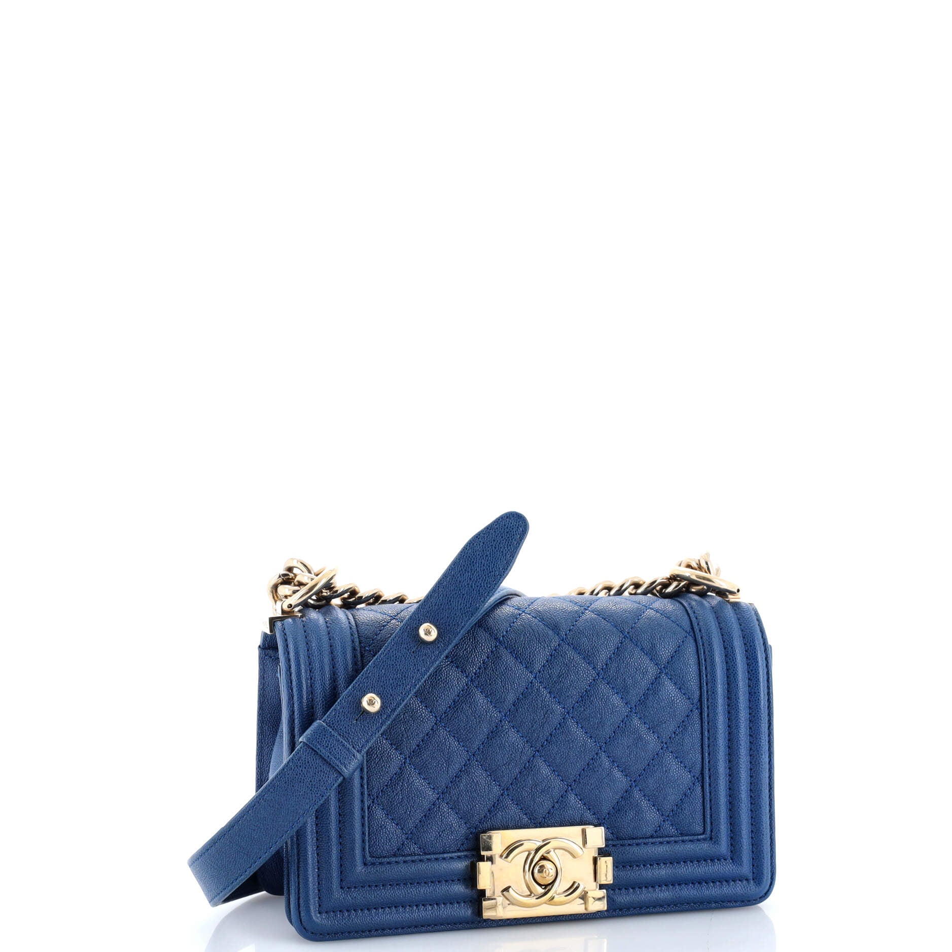 Boy Flap Bag Quilted Caviar Small