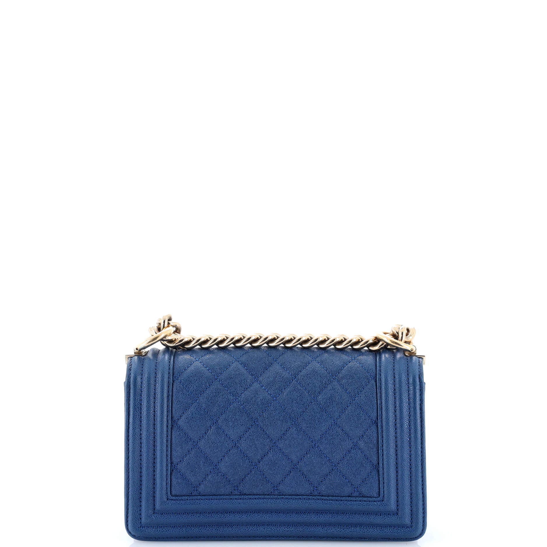 Boy Flap Bag Quilted Caviar Small