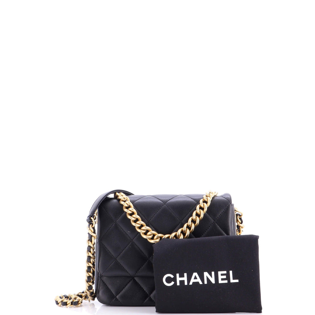 Side Note Flap Bag Quilted Lambskin Small