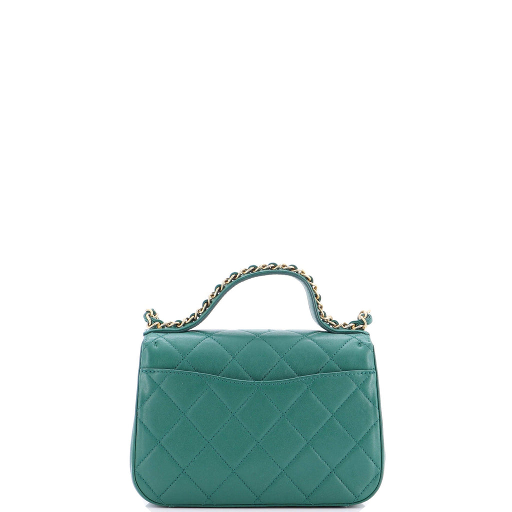 Chain Infinity Top Handle Bag Quilted Lambskin Mini