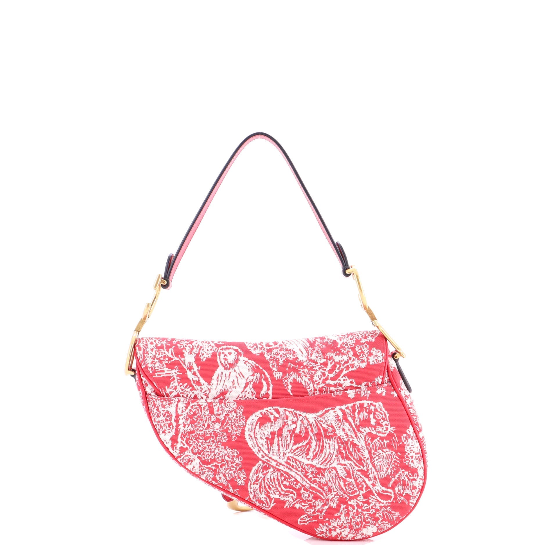 Toile De Jouy Saddle Bag Embroidered Canvas Medium
