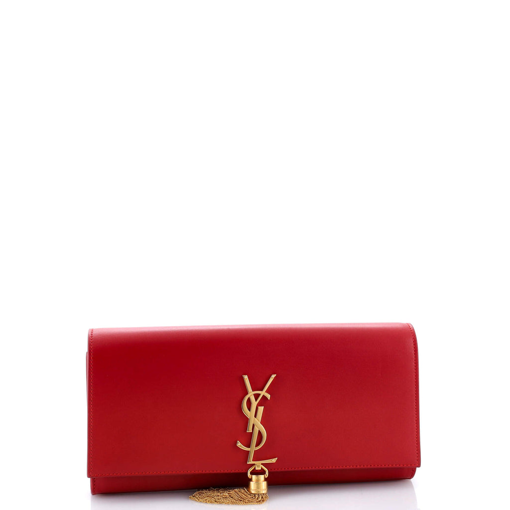 Classic Monogram Tassel Clutch Leather Long
