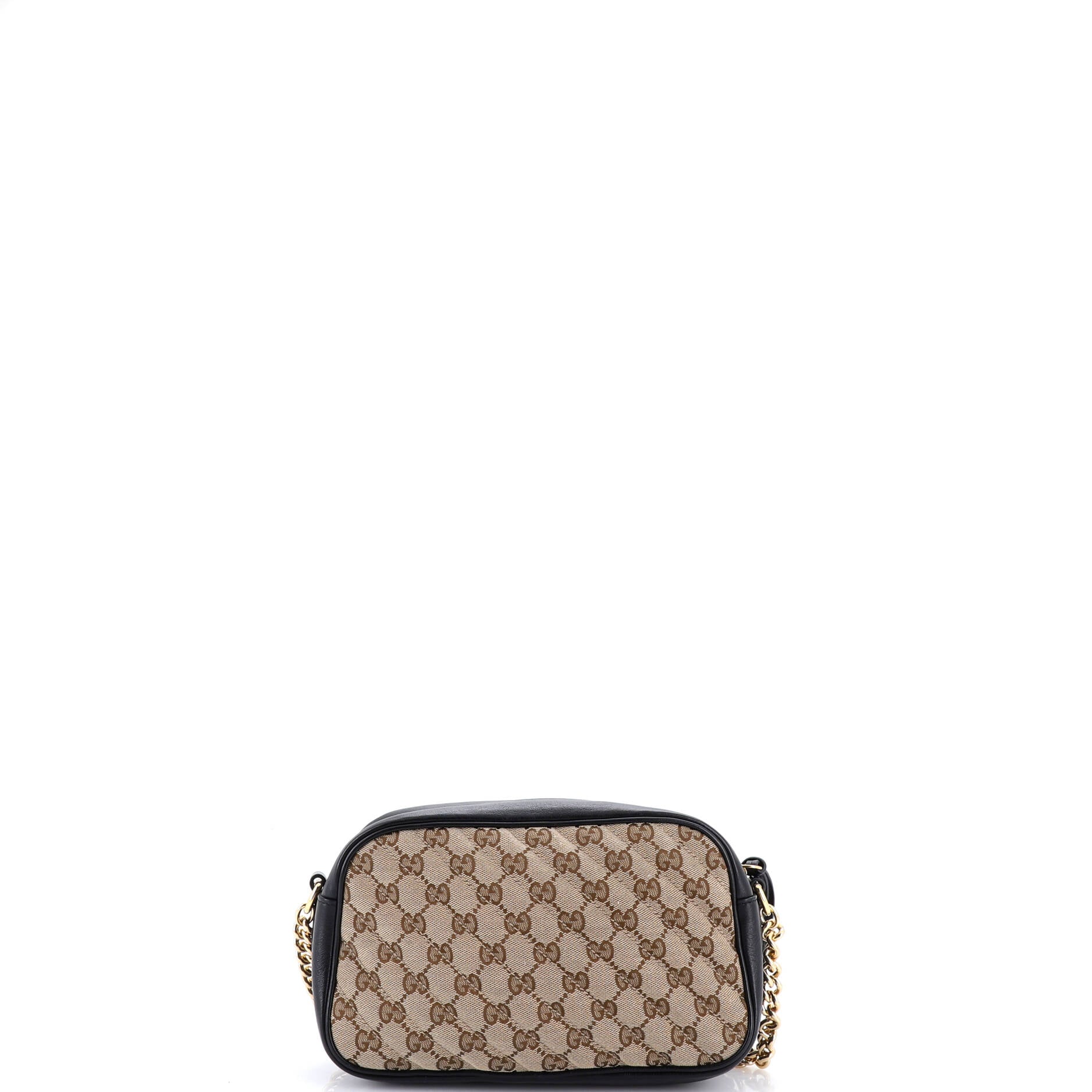 GG Marmont Shoulder Bag Diagonal Quilted GG Canvas with Leather Small