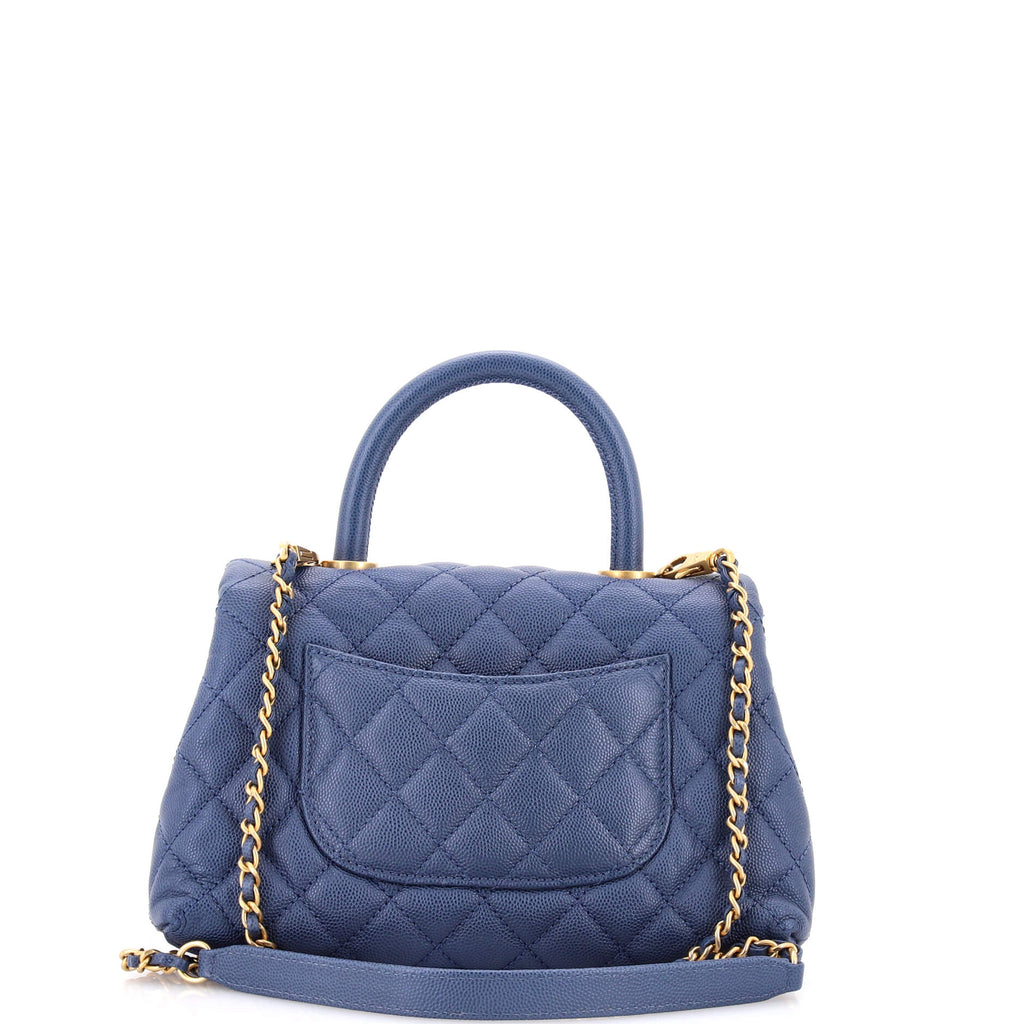 Coco Top Handle Bag Quilted Caviar Mini