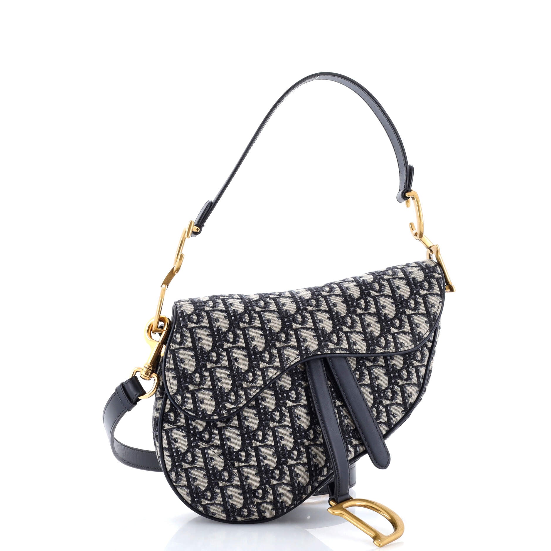 Saddle Handbag with Strap Oblique Canvas Medium