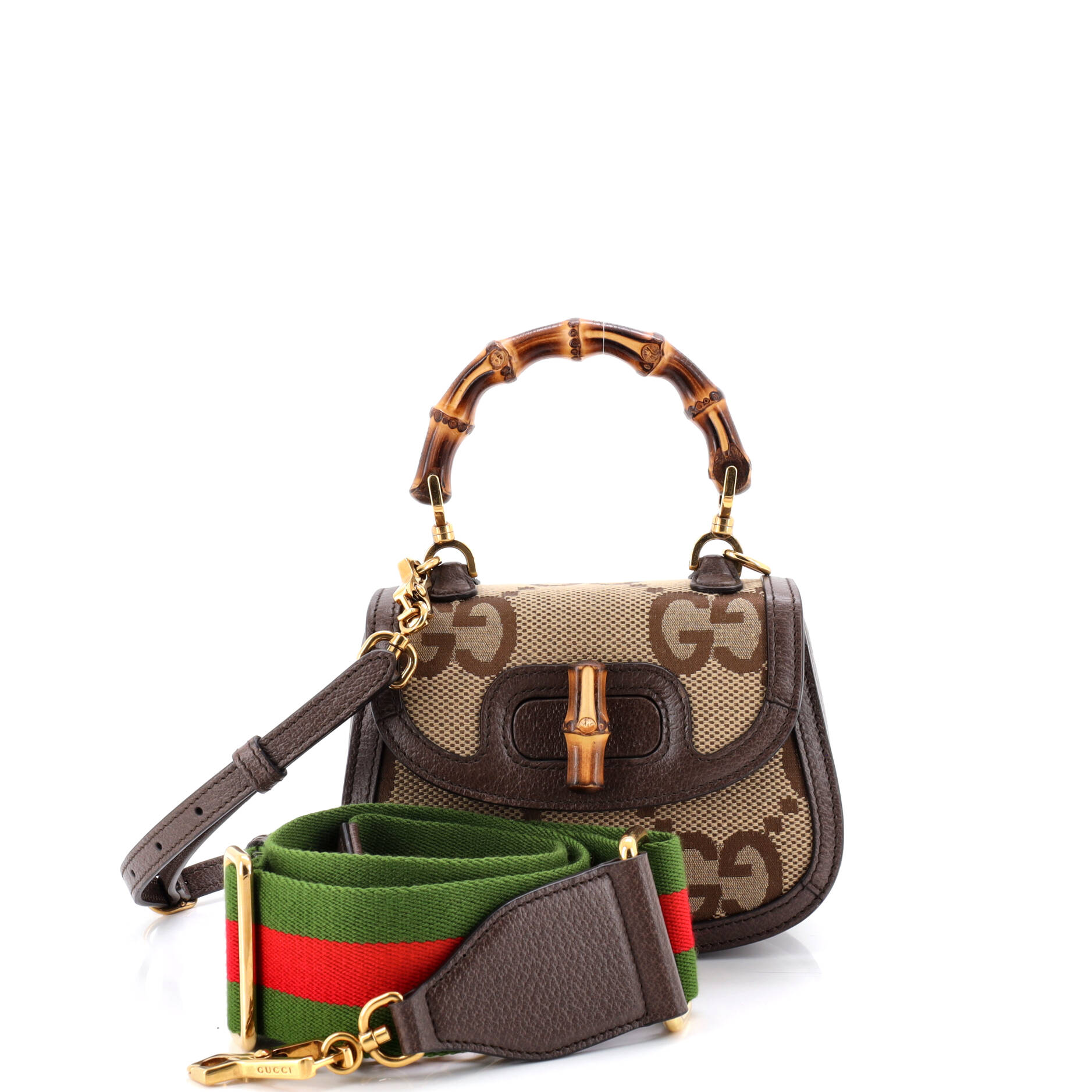 Bamboo 1947 Top Handle Bag Jumbo GG Canvas Mini