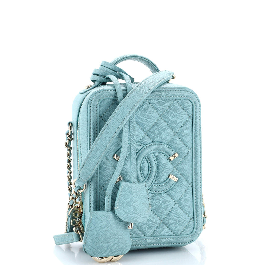 Filigree Vertical Vanity Case Quilted Caviar