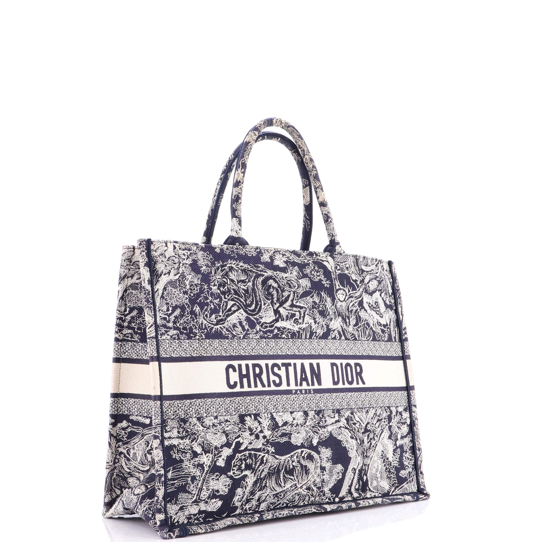 Book Tote Embroidered Canvas Large