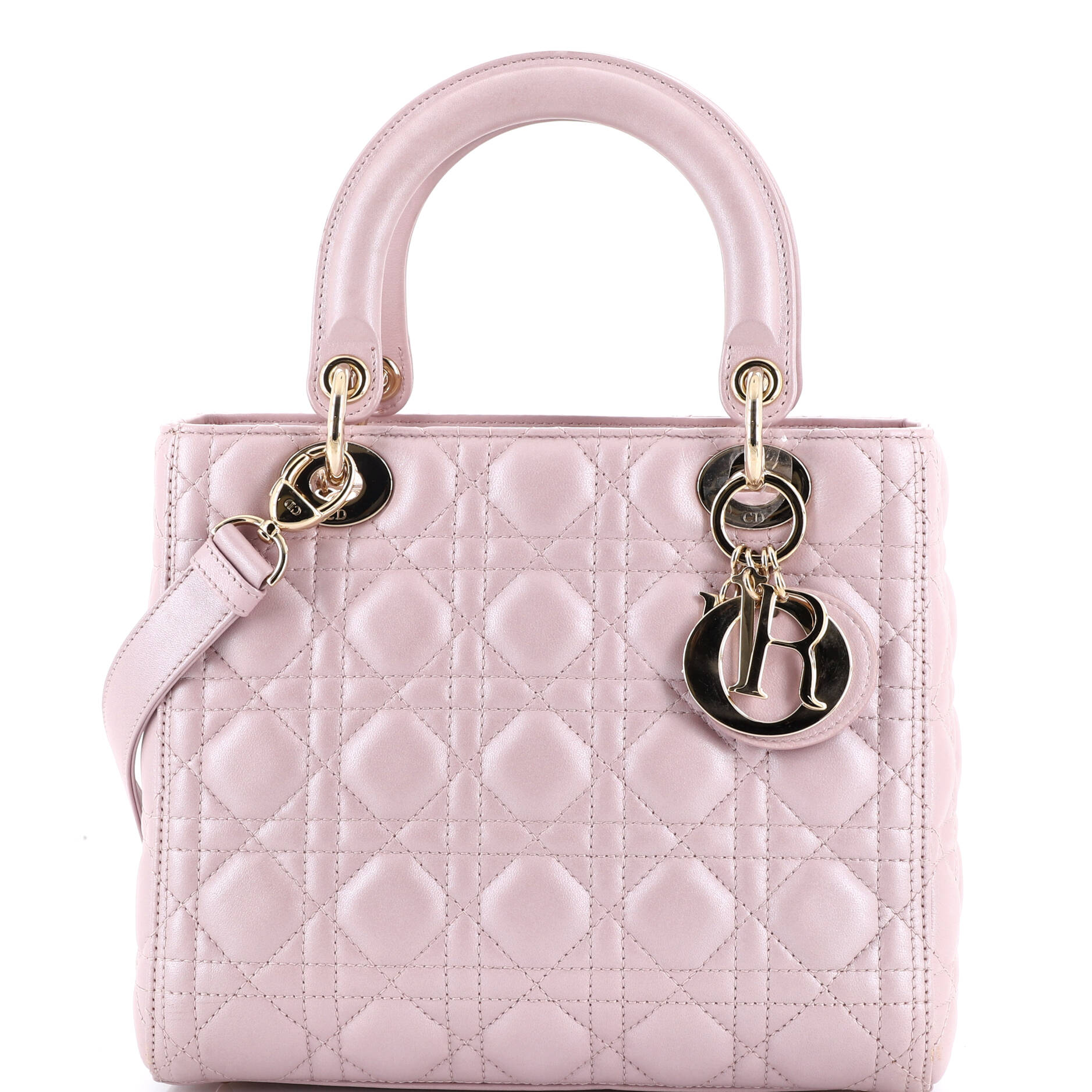 Lady Dior Bag Cannage Quilt Metallic Leather Medium
