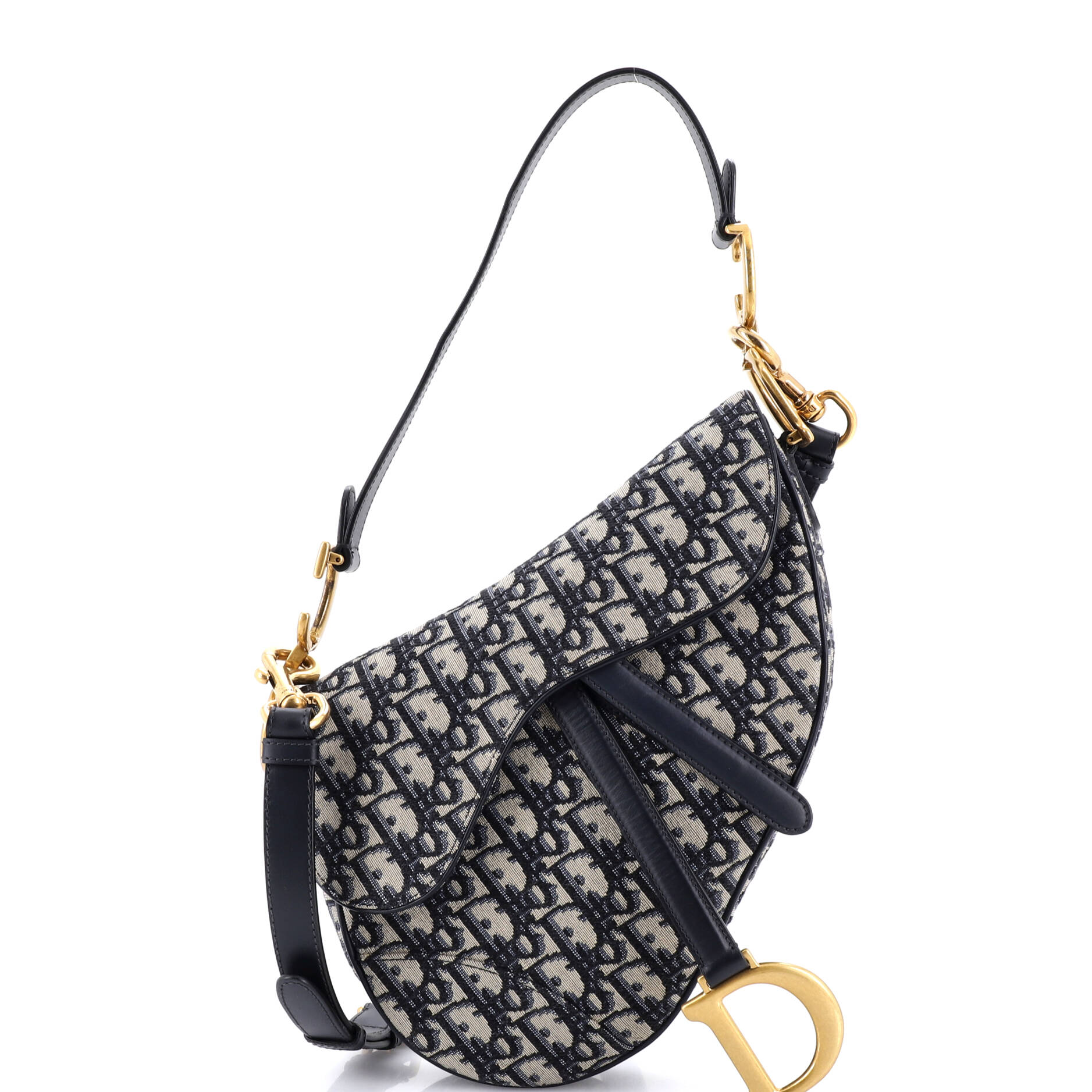 Saddle Handbag with Strap Oblique Canvas Medium