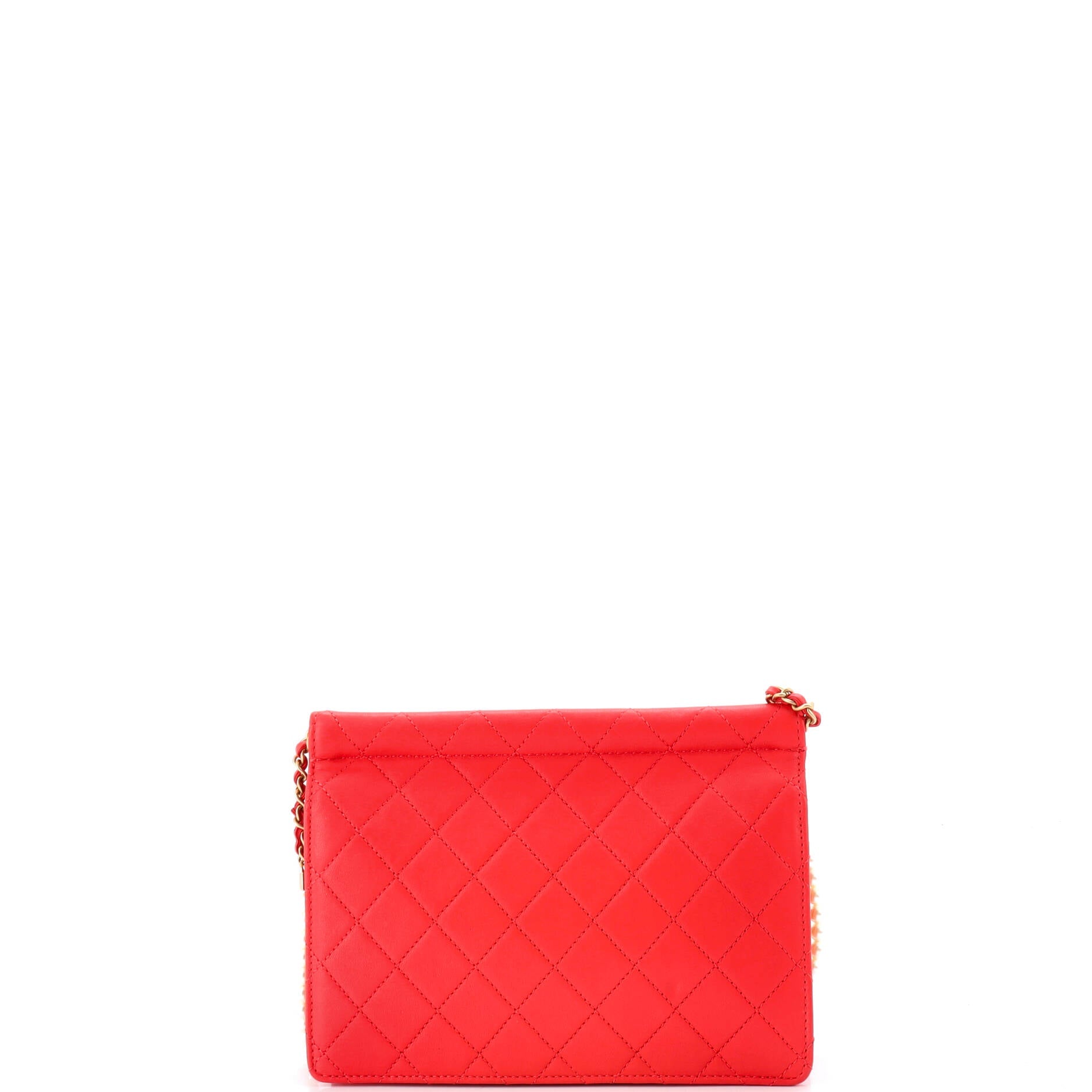 Pearl Chain Flap Bag Quilted Lambskin Medium
