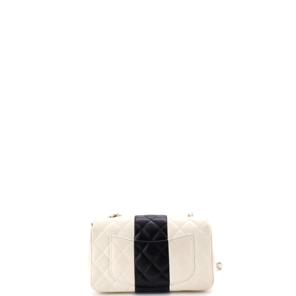 Bicolor Classic Single Flap Bag Quilted Lambskin Mini