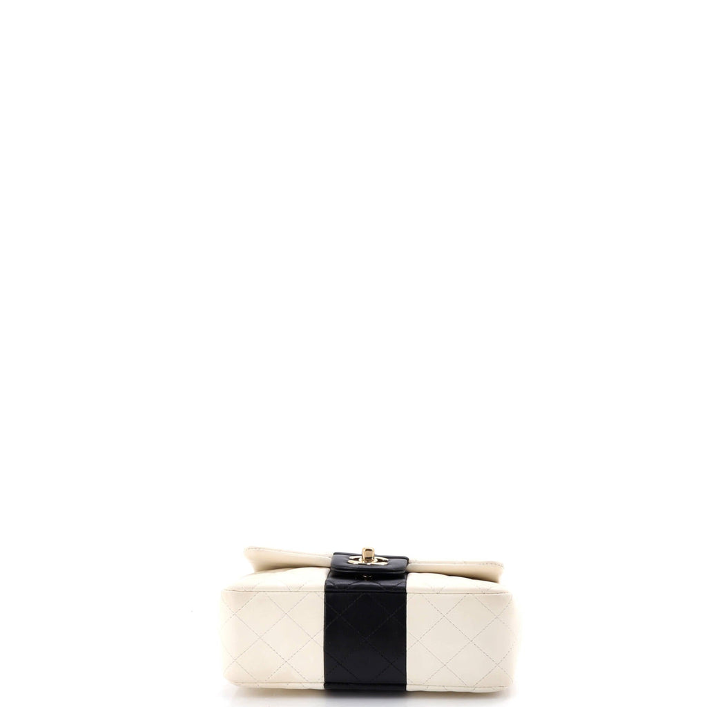 Bicolor Classic Single Flap Bag Quilted Lambskin Mini