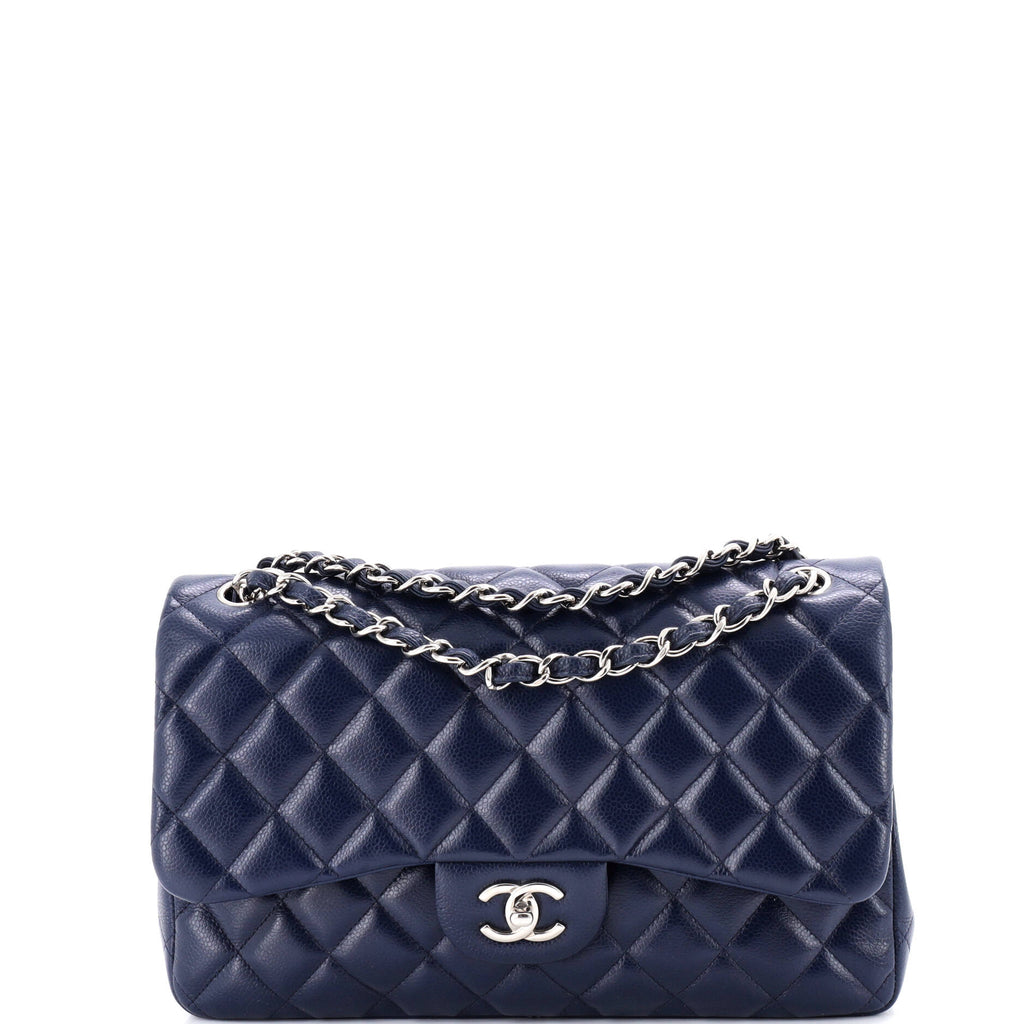 Classic Double Flap Bag Quilted Caviar Jumbo