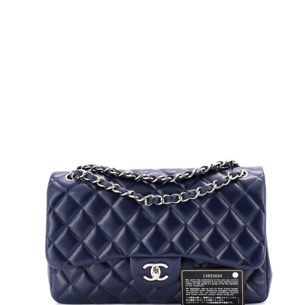 Classic Double Flap Bag Quilted Caviar Jumbo