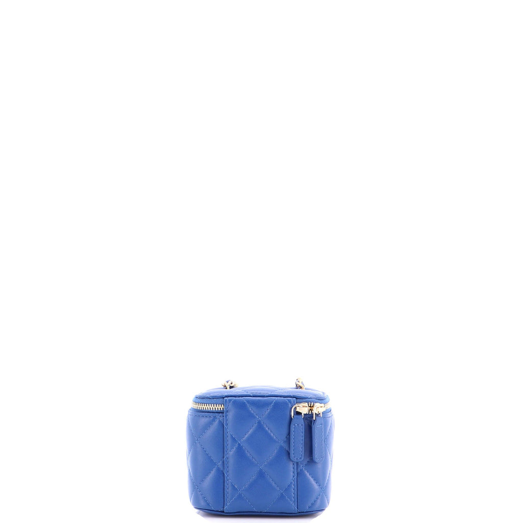 Pearl Crush Vanity Case with Chain Quilted Lambskin Mini