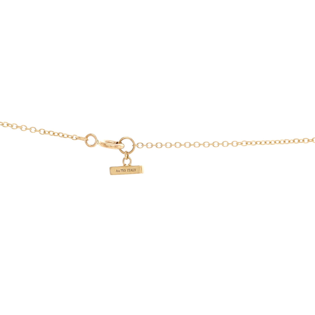 T Circle Pendant Necklace 18K Yellow Gold with Onyx and Diamonds Large