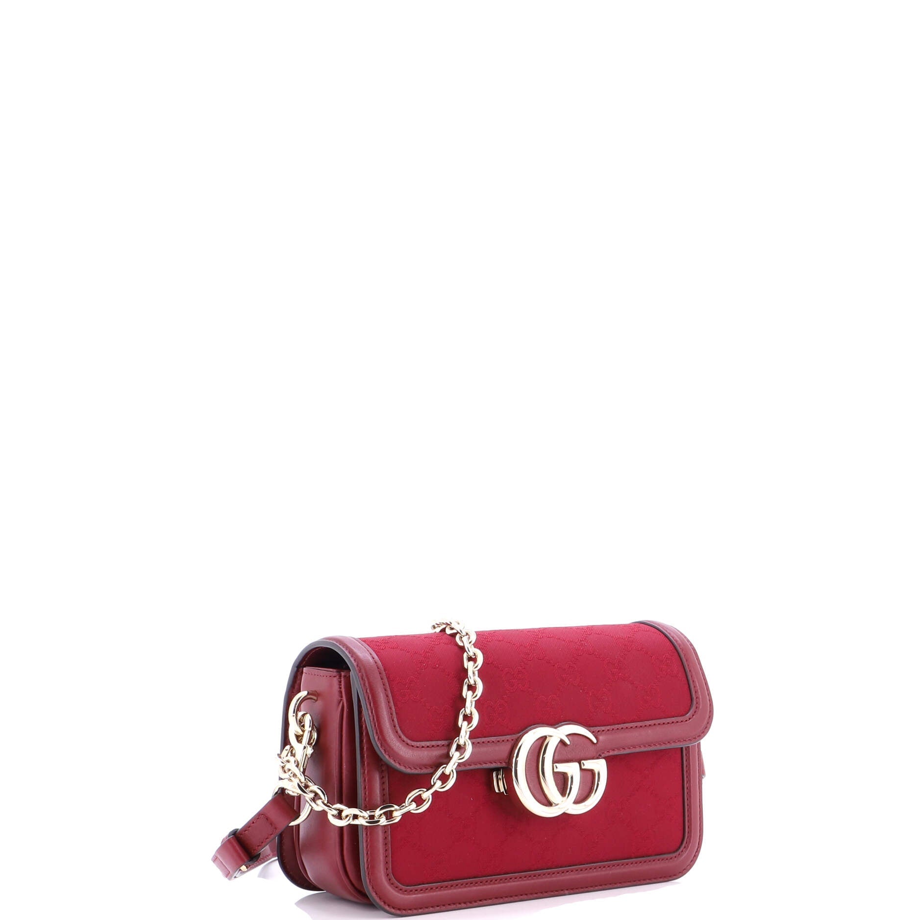 Go Shoulder Bag GG Canvas with Leather Small