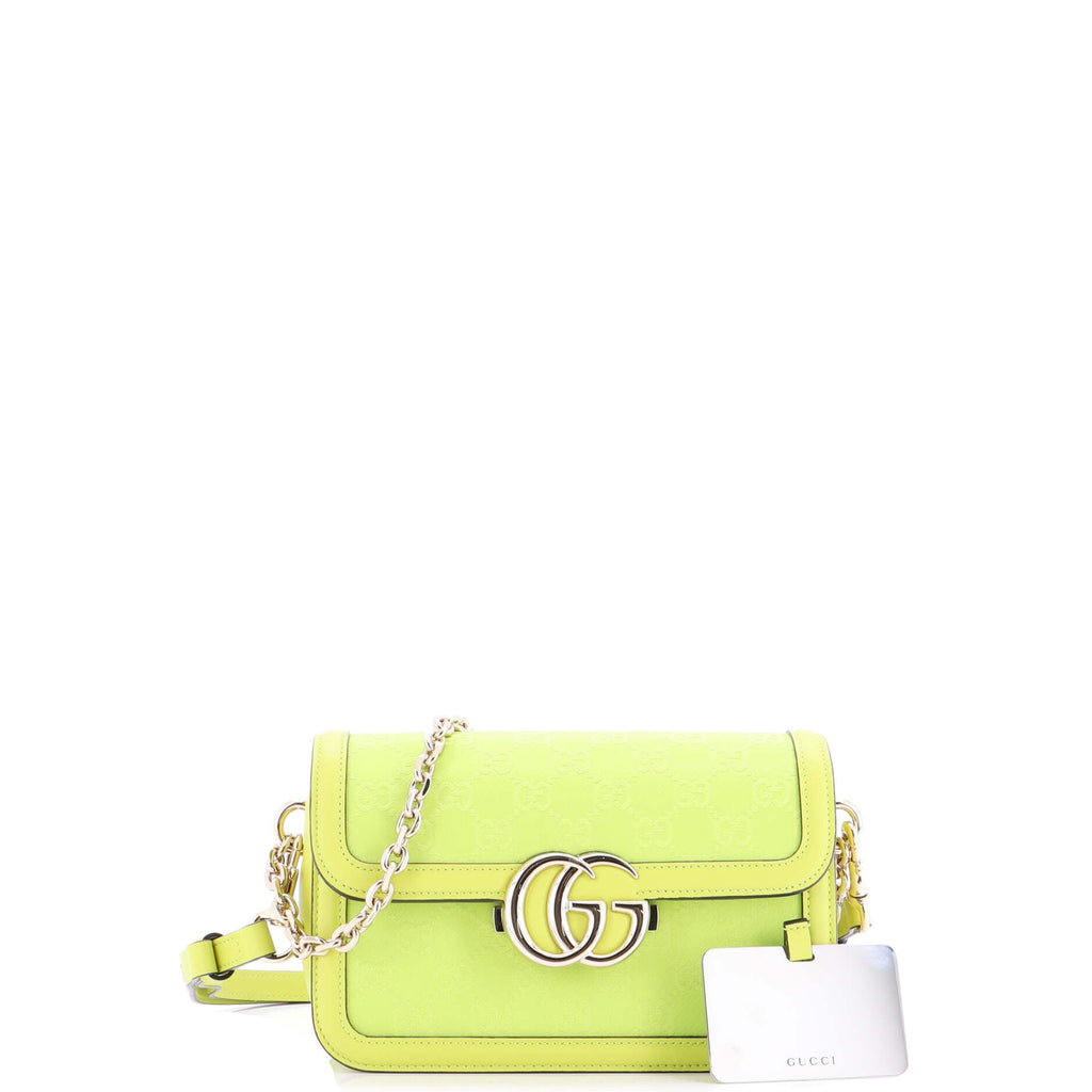 Go Shoulder Bag GG Canvas with Leather Small