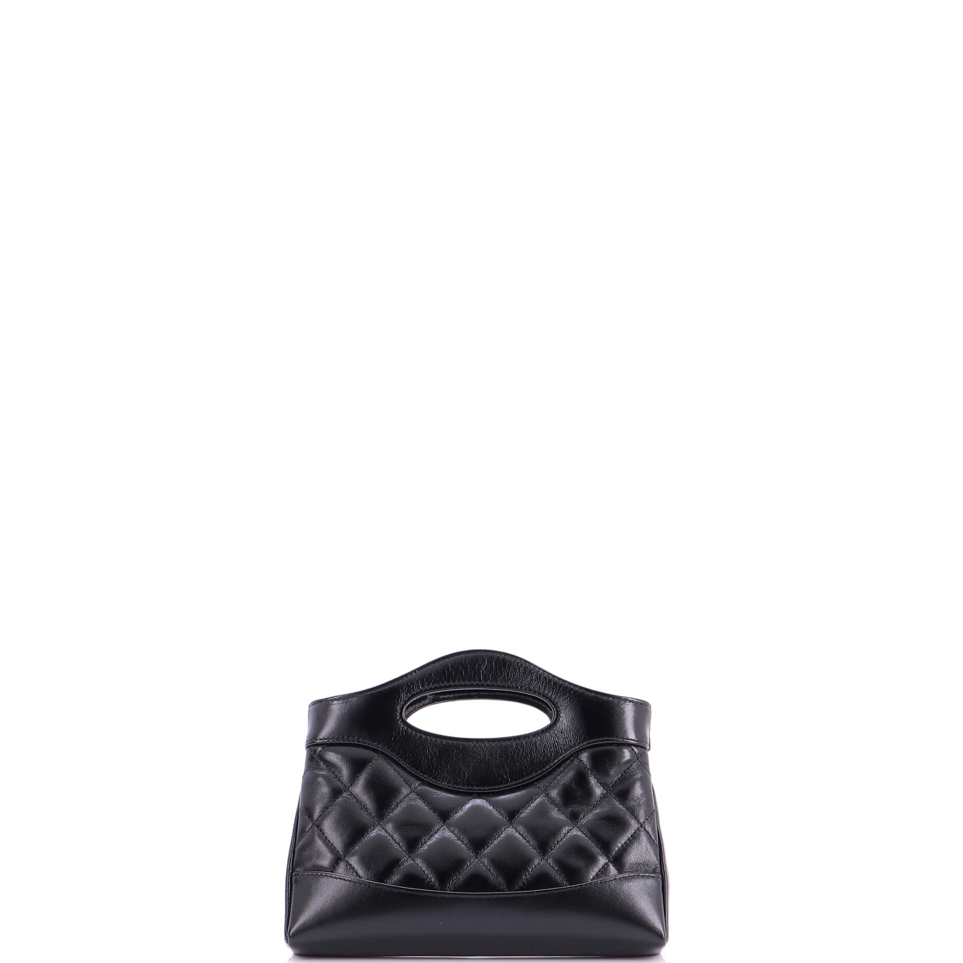 31 Shopping Bag Clutch with Chain Quilted Lambskin Small