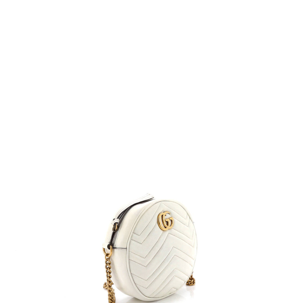 GG Marmont Round Shoulder Bag Matelasse Leather Mini