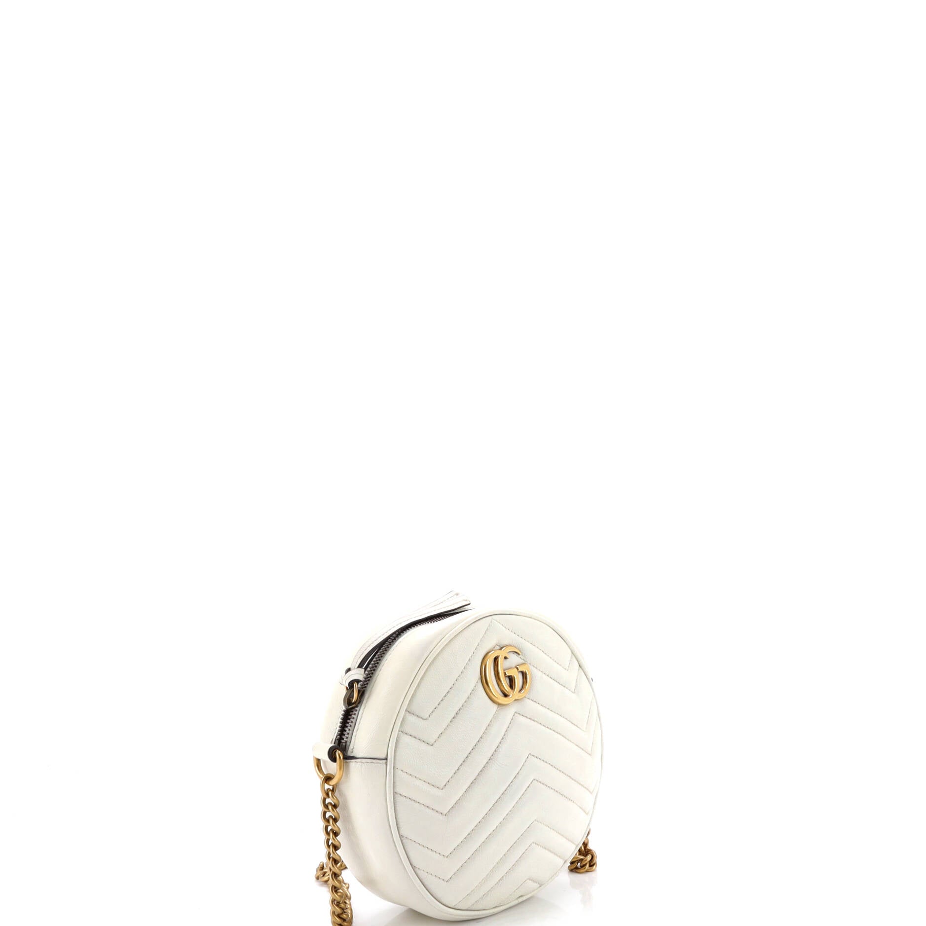 GG Marmont Round Shoulder Bag Matelasse Leather Mini