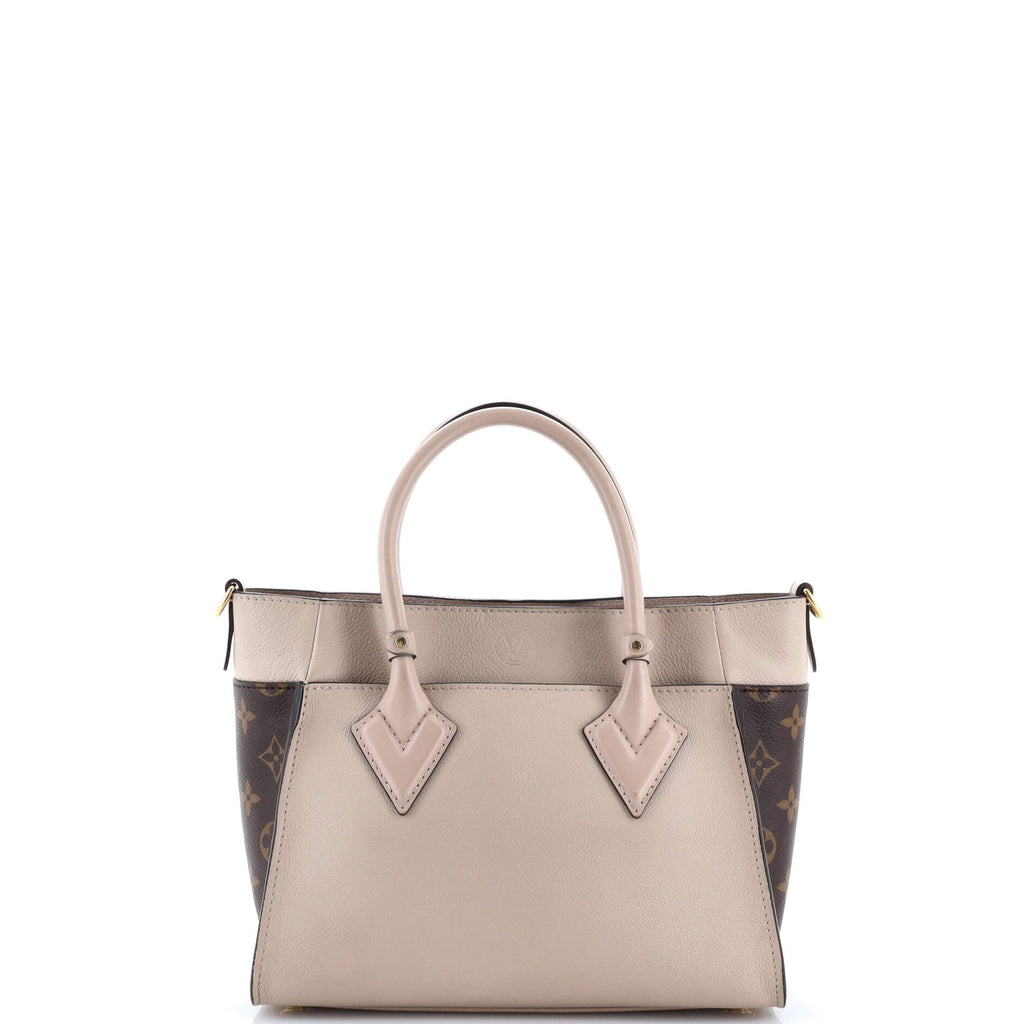 On My Side Tote Leather with Monogram Canvas PM