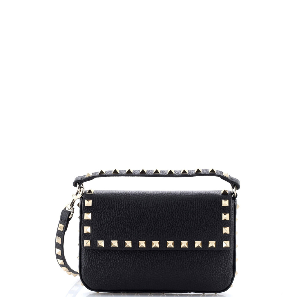 Rockstud Top Handle Crossbody Pouch Leather Mini