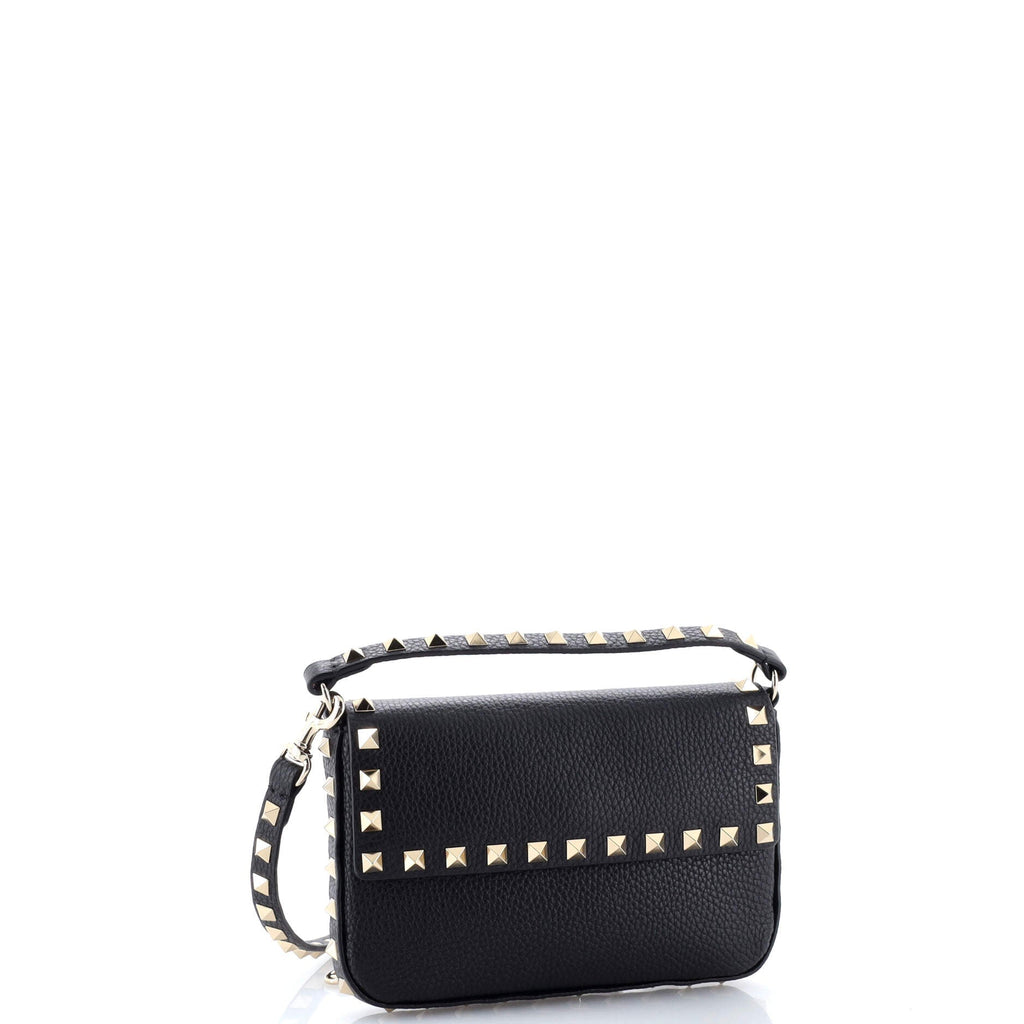 Rockstud Top Handle Crossbody Pouch Leather Mini