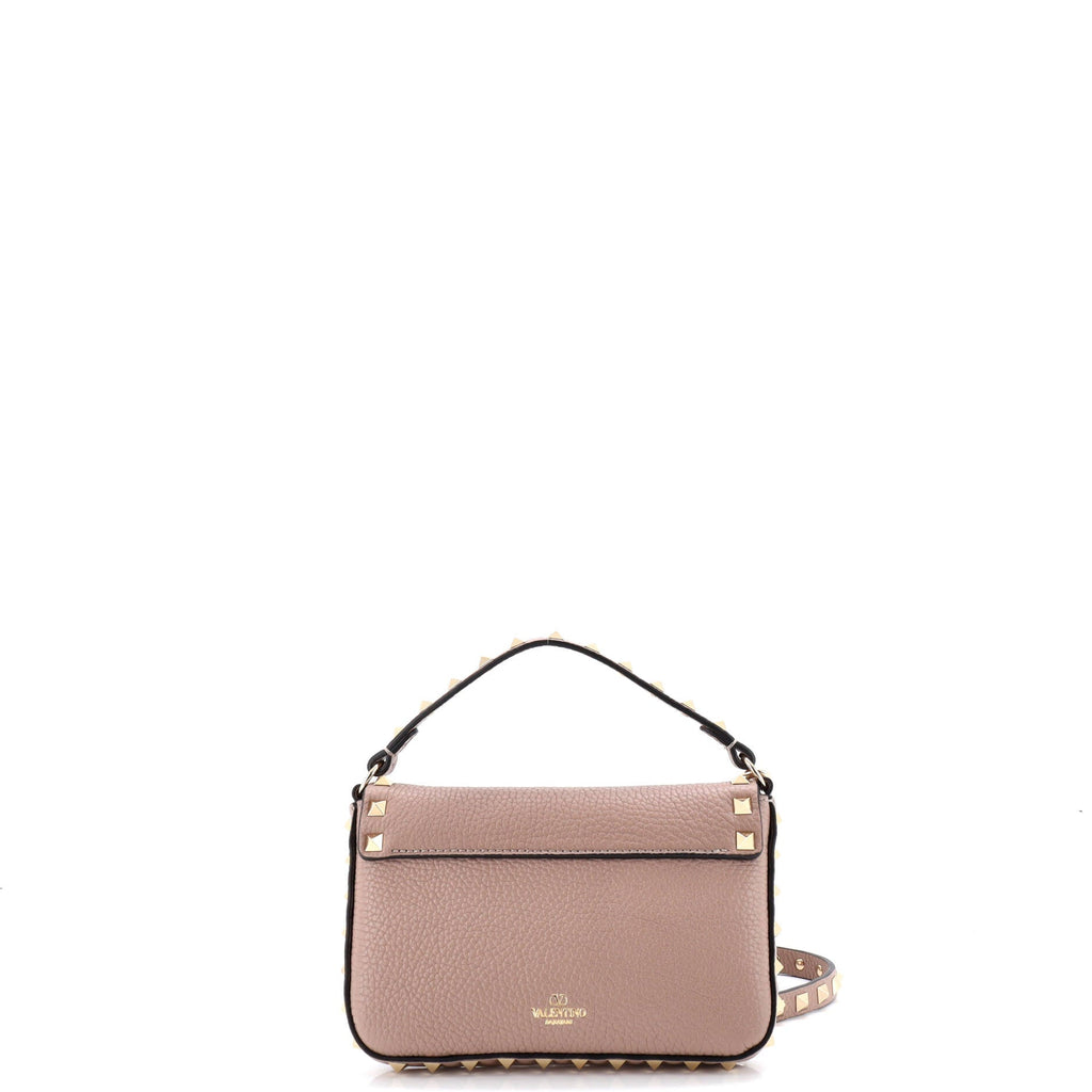 Rockstud Top Handle Crossbody Pouch Leather Mini