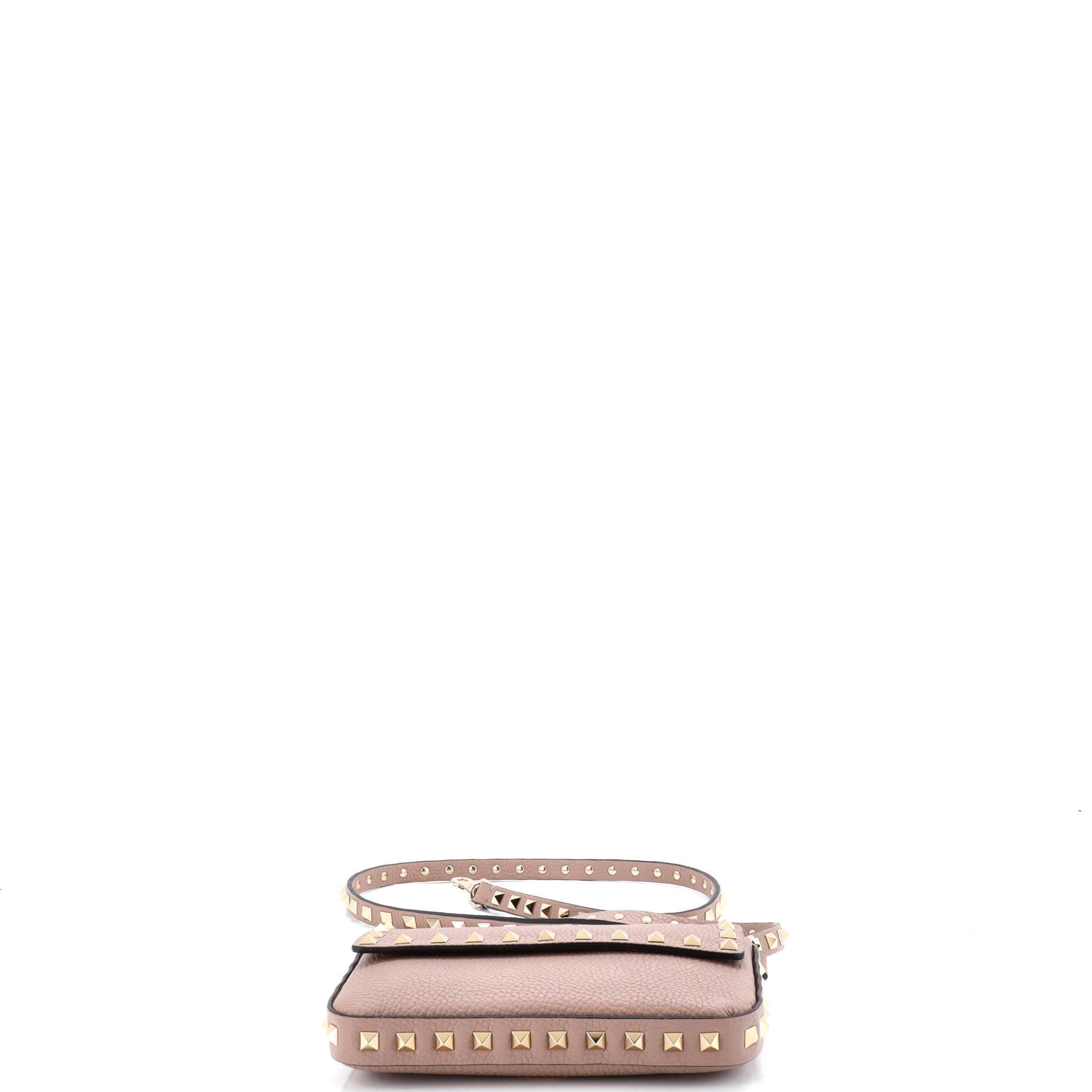 Rockstud Top Handle Crossbody Pouch Leather Mini
