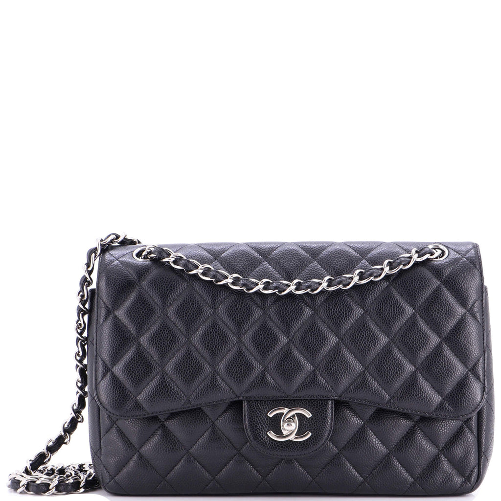 Classic Double Flap Bag Quilted Caviar Jumbo