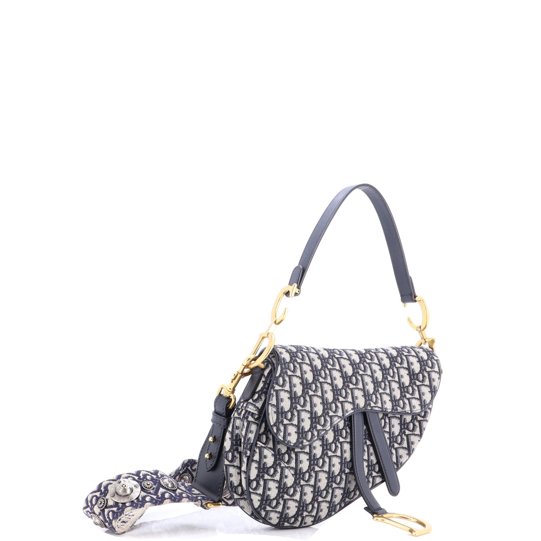 Saddle Handbag with Strap Oblique Canvas Medium