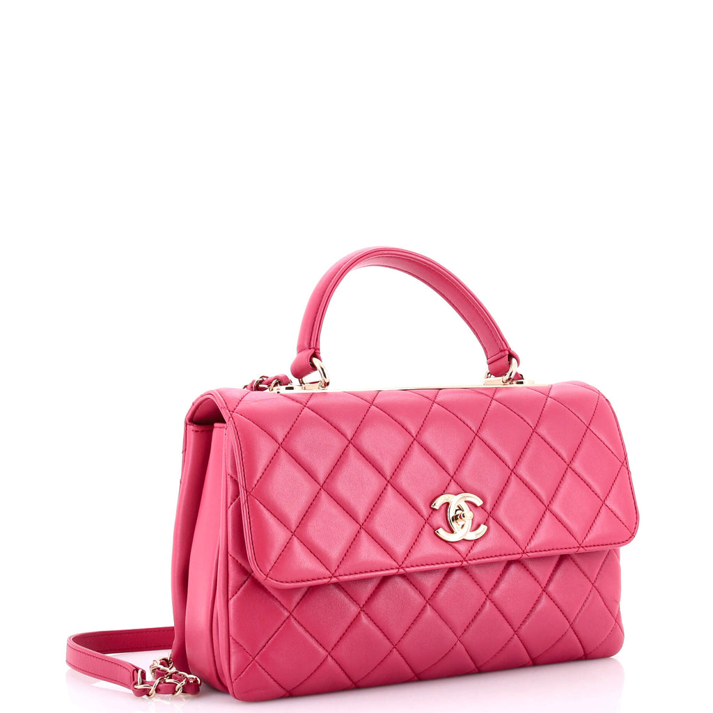 Trendy CC Top Handle Bag Quilted Lambskin Medium