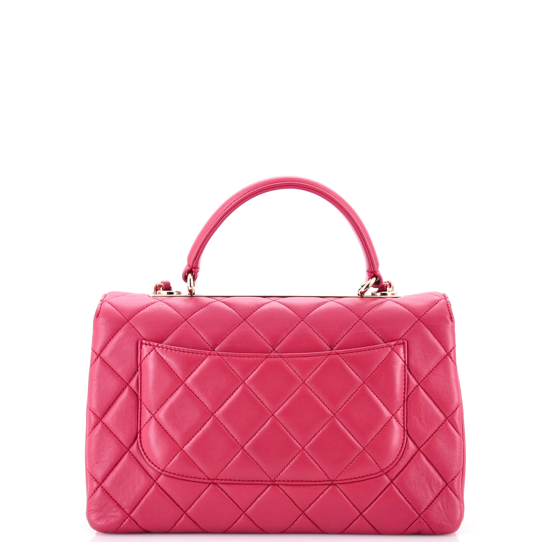 Trendy CC Top Handle Bag Quilted Lambskin Medium
